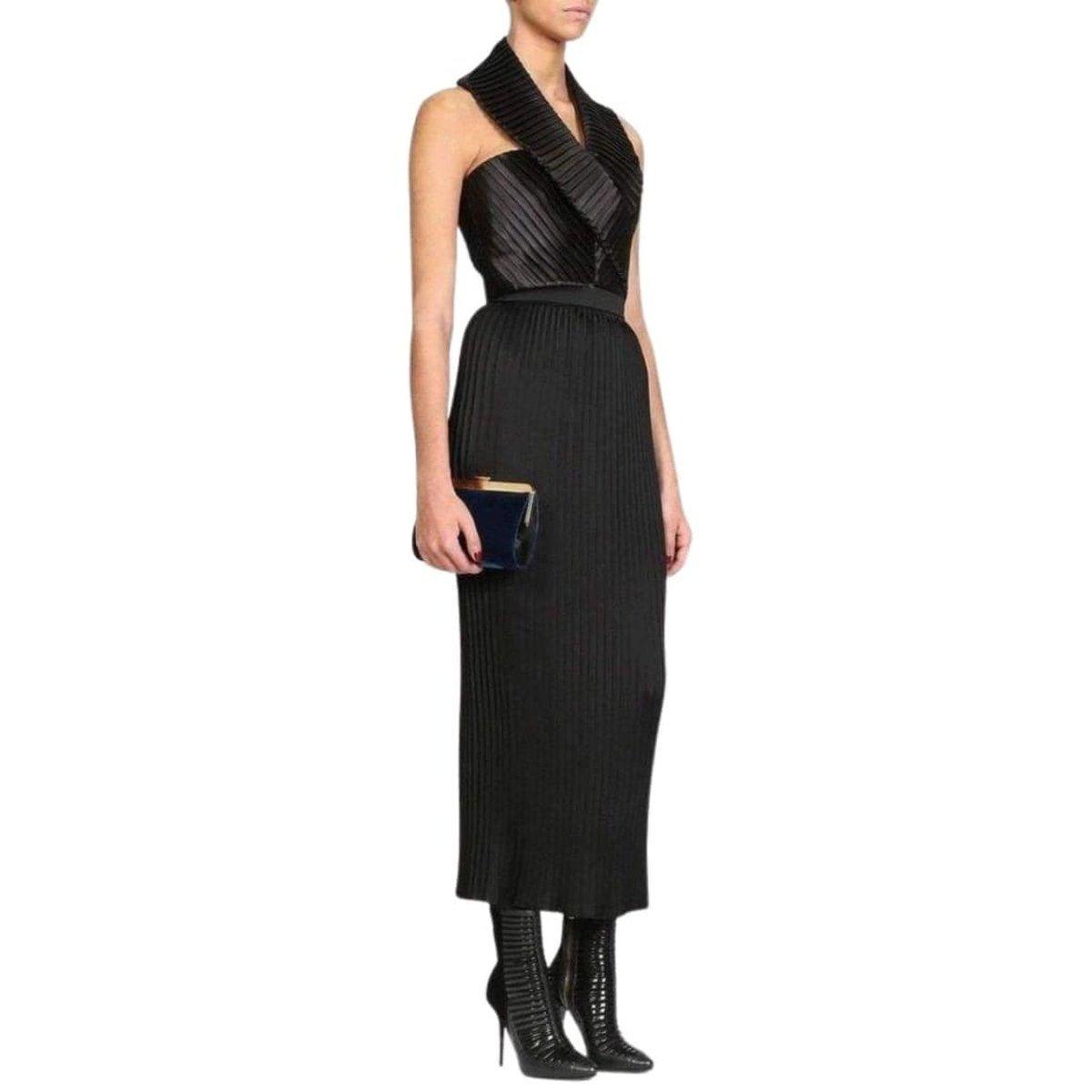 Balmain Black Pleated Maxi Skirt - Runway Catalog
