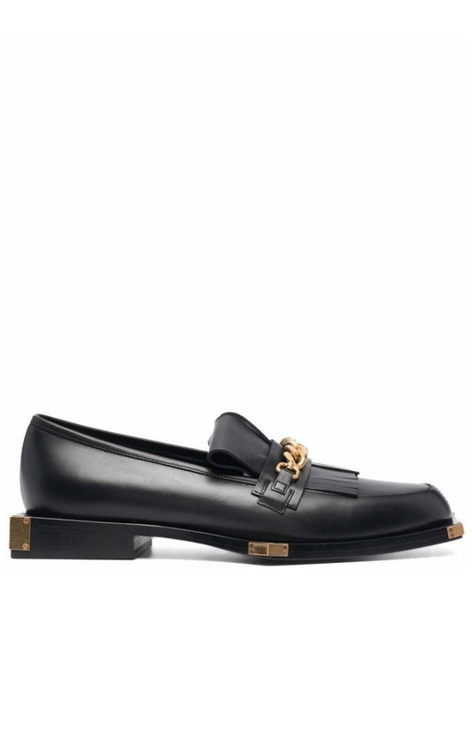 Balmain Black Tomi Leather Loafers