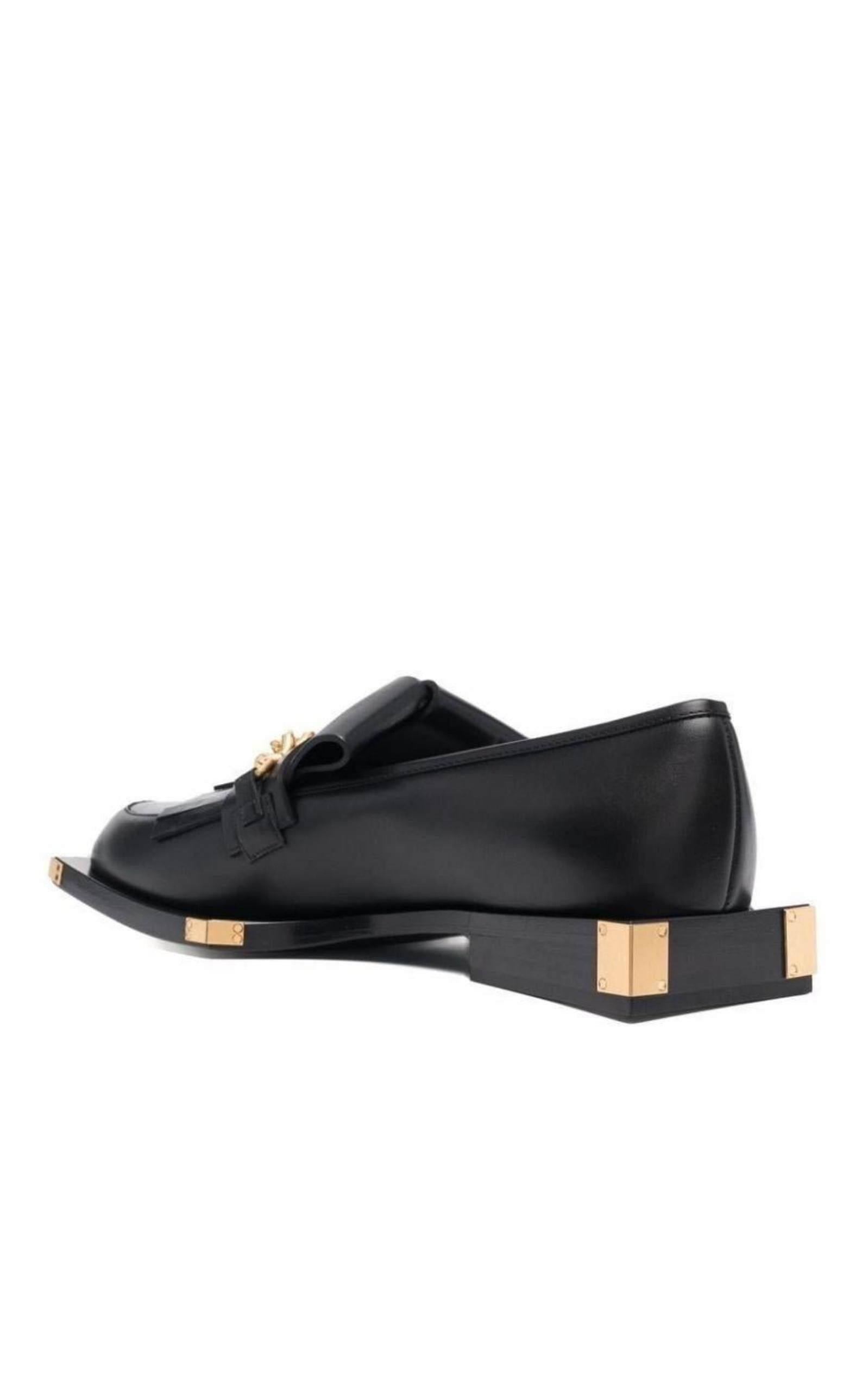 Balmain Black Tomi Leather Loafers