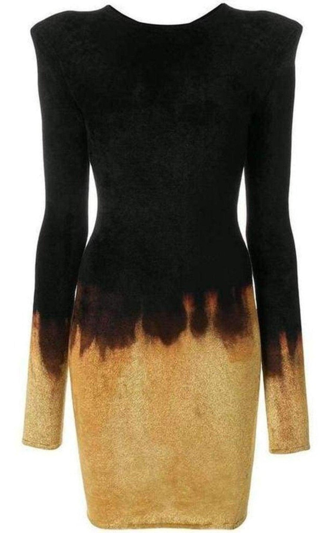 Balmain Black Velvet Dress Fire Dress - Runway Catalog