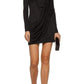 Black Voile Draped Mini Dress Balmain