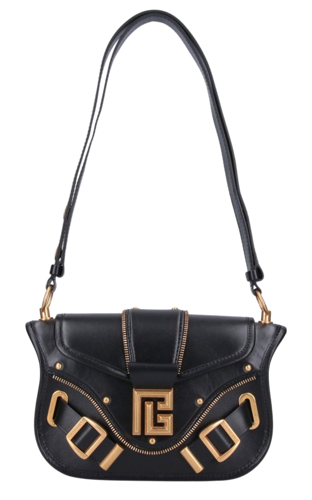 Balmain Blaze Leather Shoulder Bag - Runway Catalog