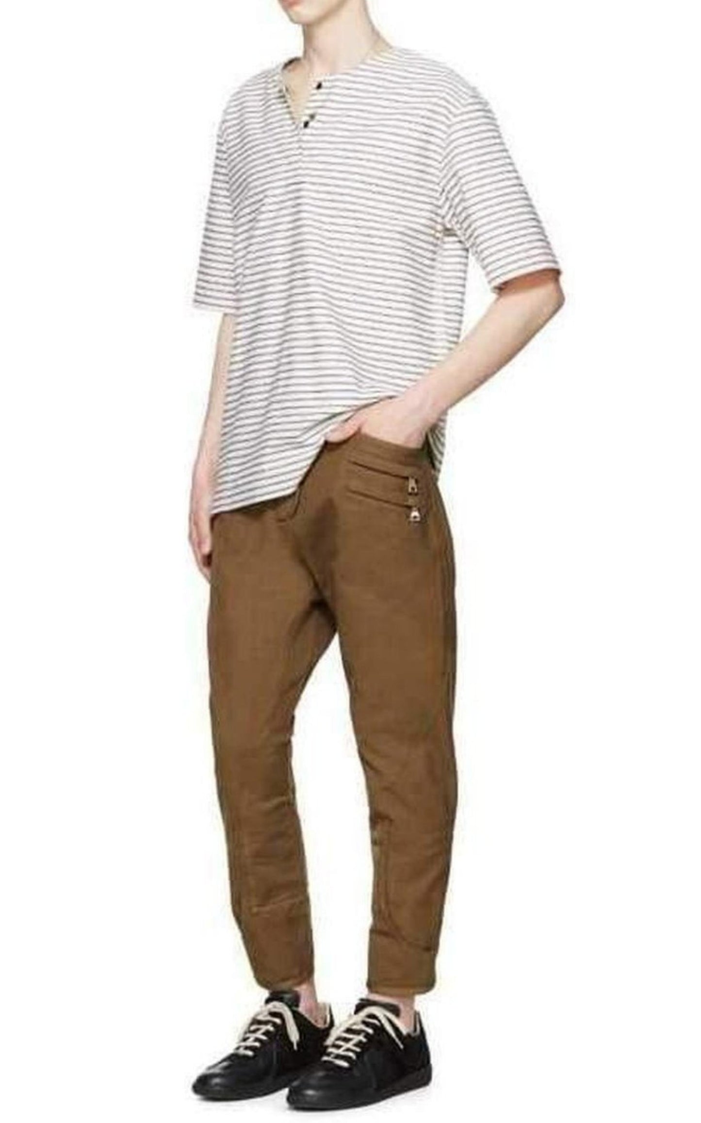 Brown Cropped Trousers Balmain