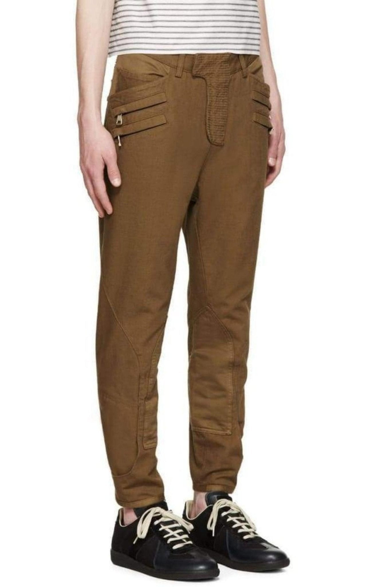Balmain Brown Cropped Trousers - Runway Catalog