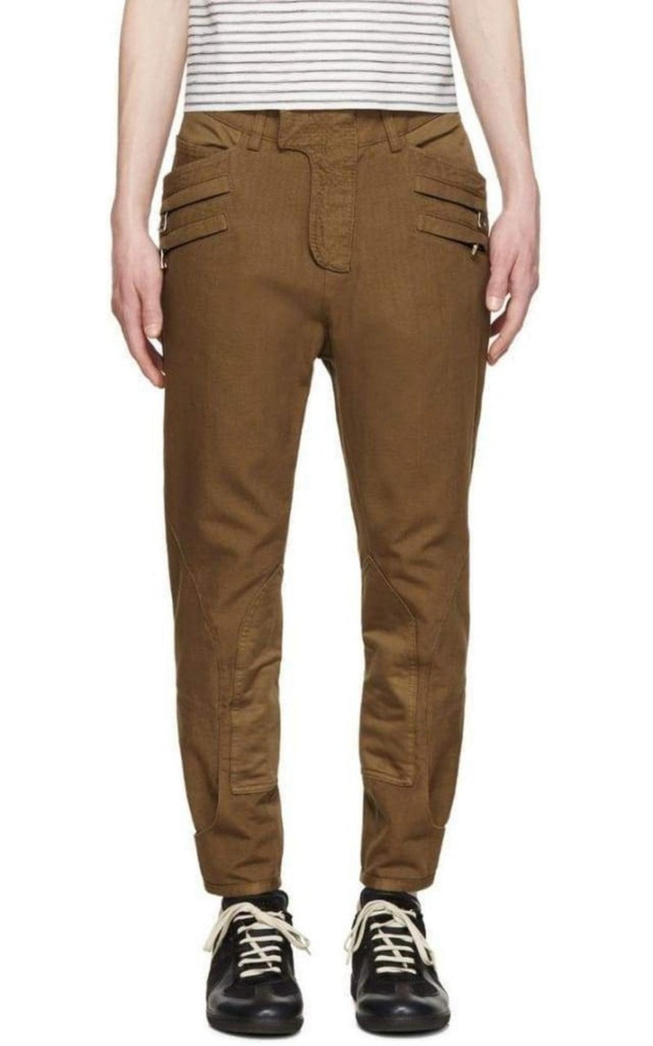 Balmain Brown Cropped Trousers - Runway Catalog