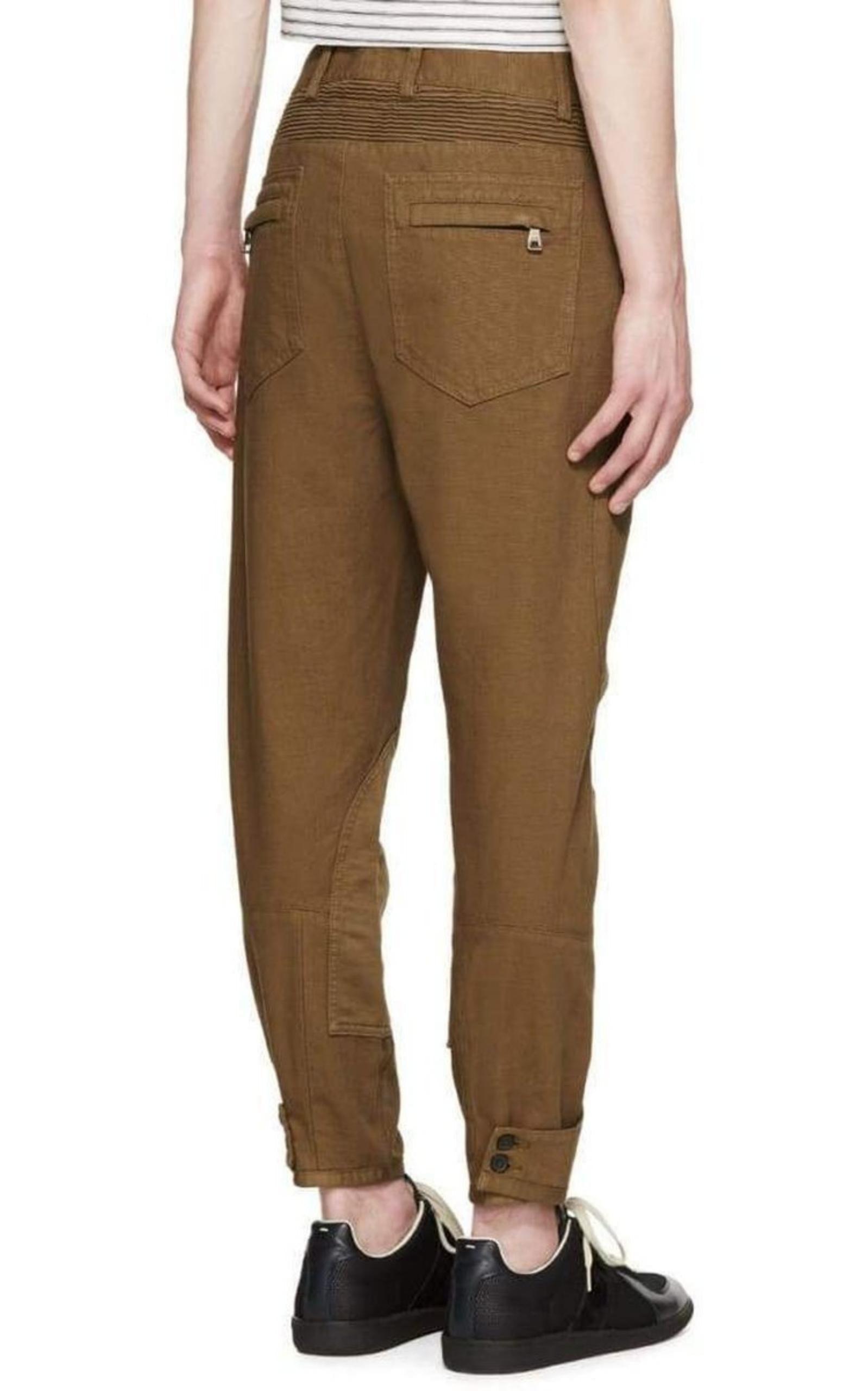 Brown Cropped Trousers Balmain