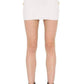 Button-Embellished Ribbed Stretch-knit Mini Skirt Balmain