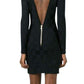 Check Jacquard Deep V-Back Dress Balmain