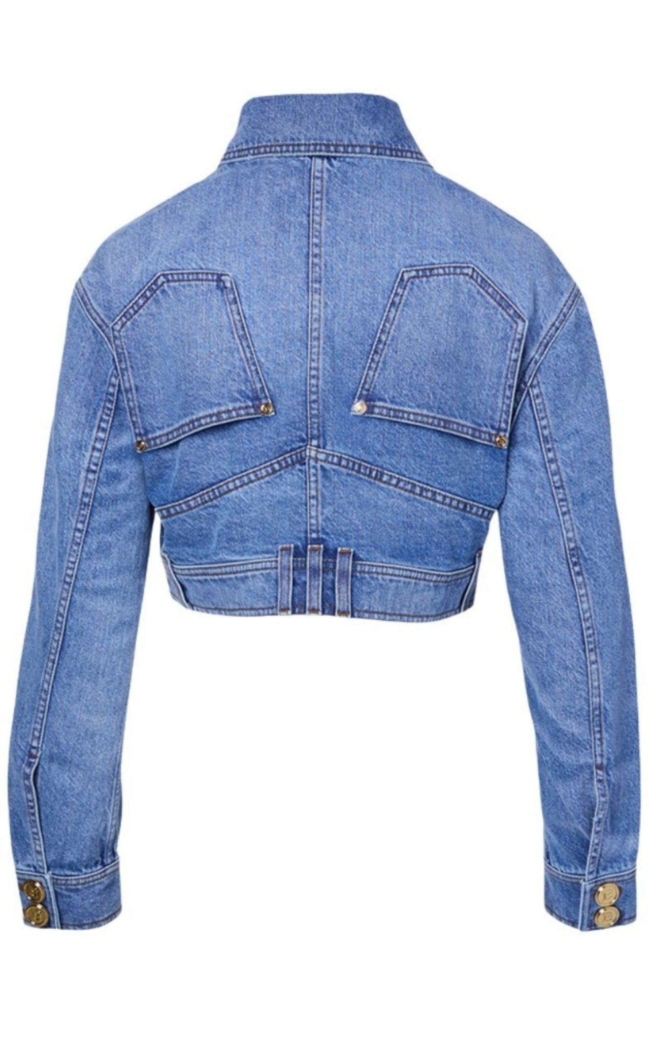 Balmain Cropped Denim Jacket - Runway Catalog