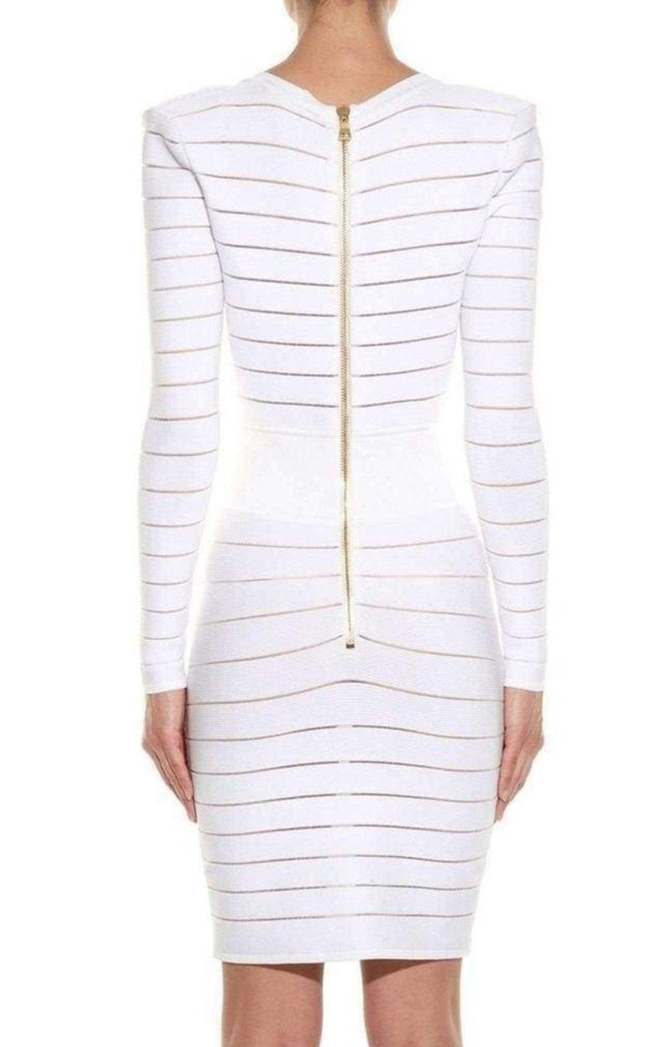 Balmain Deep V - Neck Knit Dress - Runway Catalog
