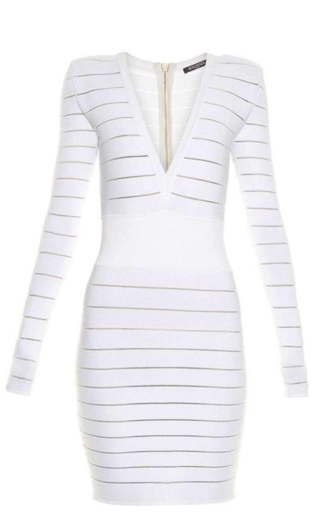 Balmain Deep V - Neck Knit Dress - Runway Catalog