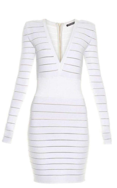 Balmain Deep V - Neck Knit Dress - Runway Catalog