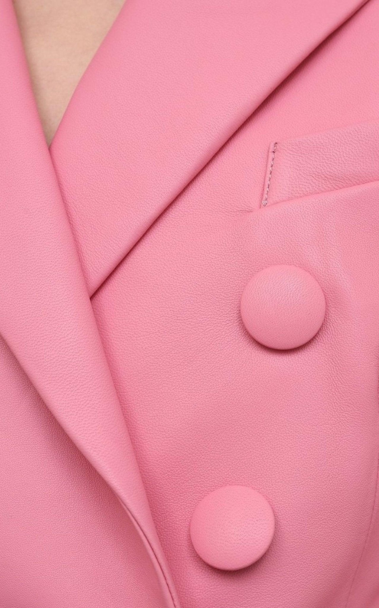 Balmain Double - Breasted Leather Blazer - Runway Catalog