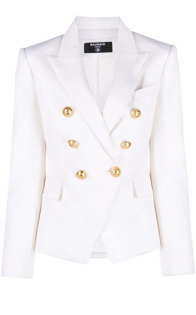 Double Breasted Tailored Wool Blazer Balmain