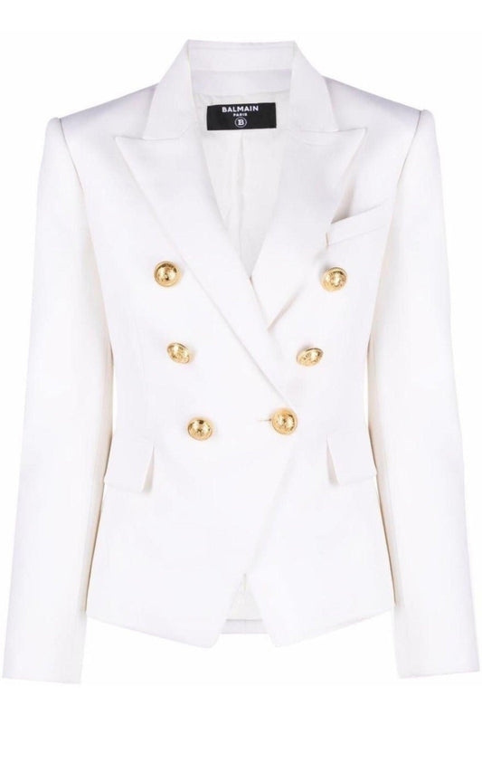 Double Breasted Tailored Wool Blazer Balmain