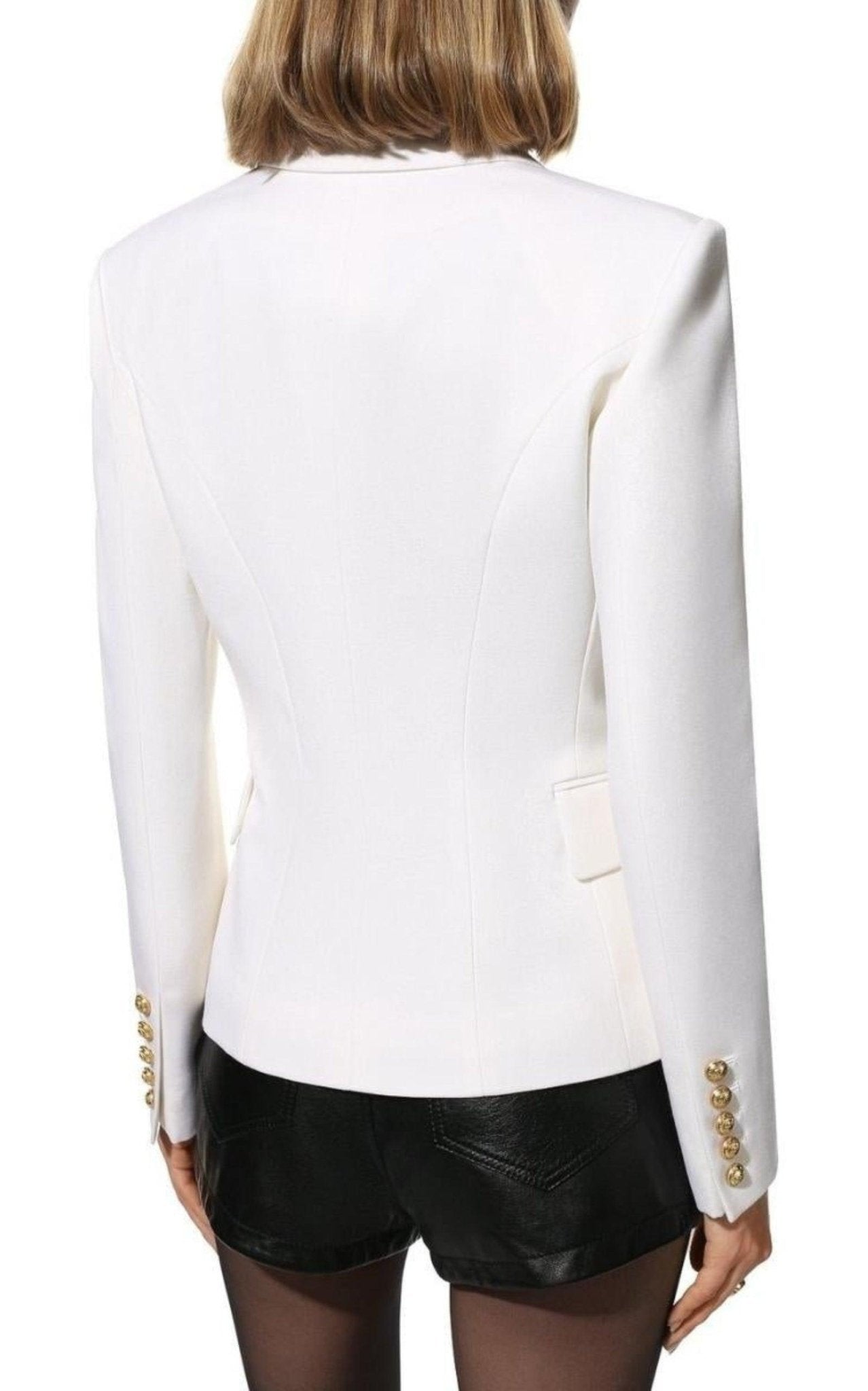 Balmain Double Breasted White Blazer - Runway Catalog