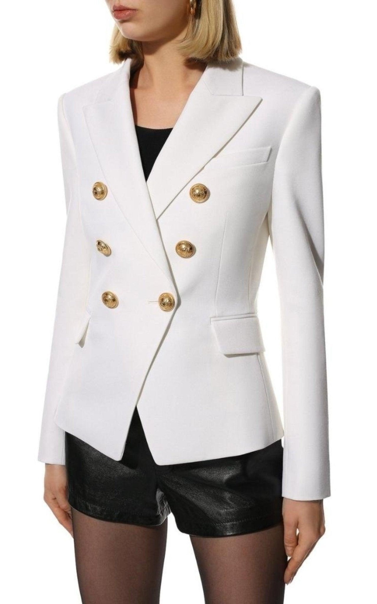Balmain Double Breasted White Blazer - Runway Catalog