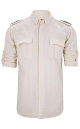 Ecru Linen Military Shirt Balmain