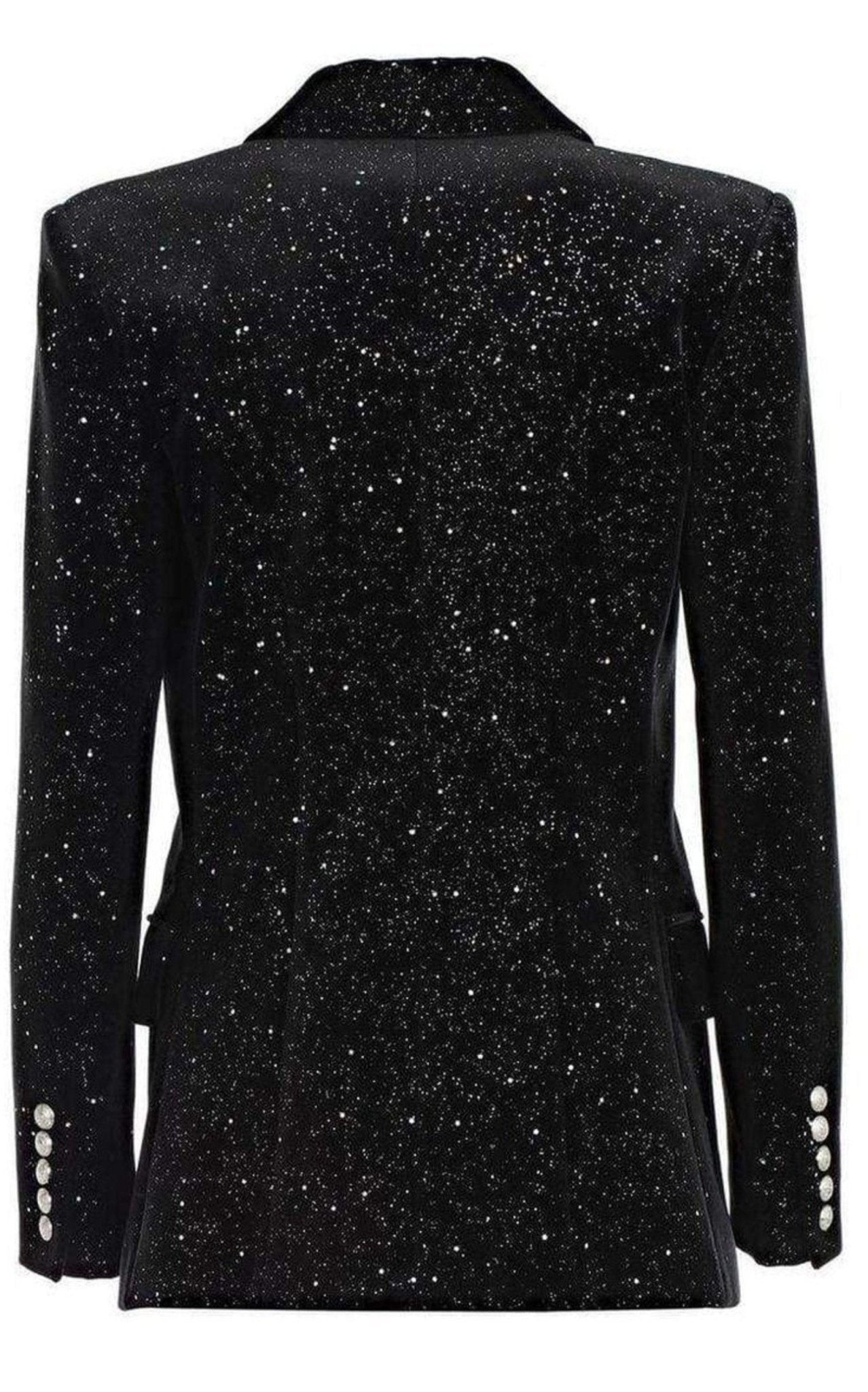 Balmain Glittered Velvet Double Breasted Blazer - Runway Catalog