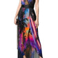 Halter Neck Printed Silk Dress Balmain