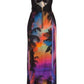 Halter Neck Printed Silk Dress Balmain