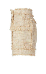 High-rise cotton-blend tweed shorts Balmain