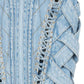 High-waist Lace-up Denim Skirt Balmain