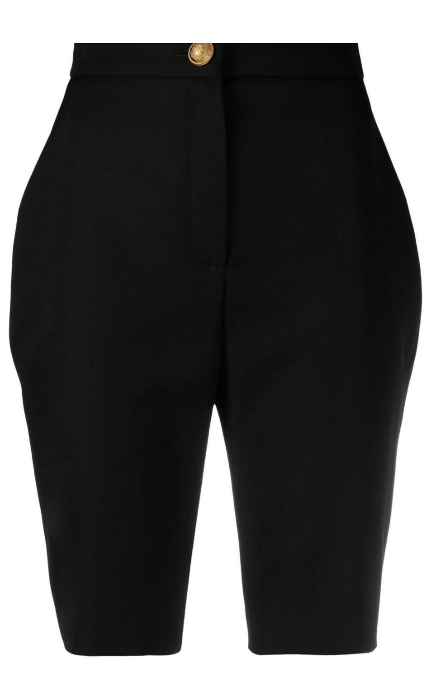 High-waisted Knee-length Wool Shorts Balmain