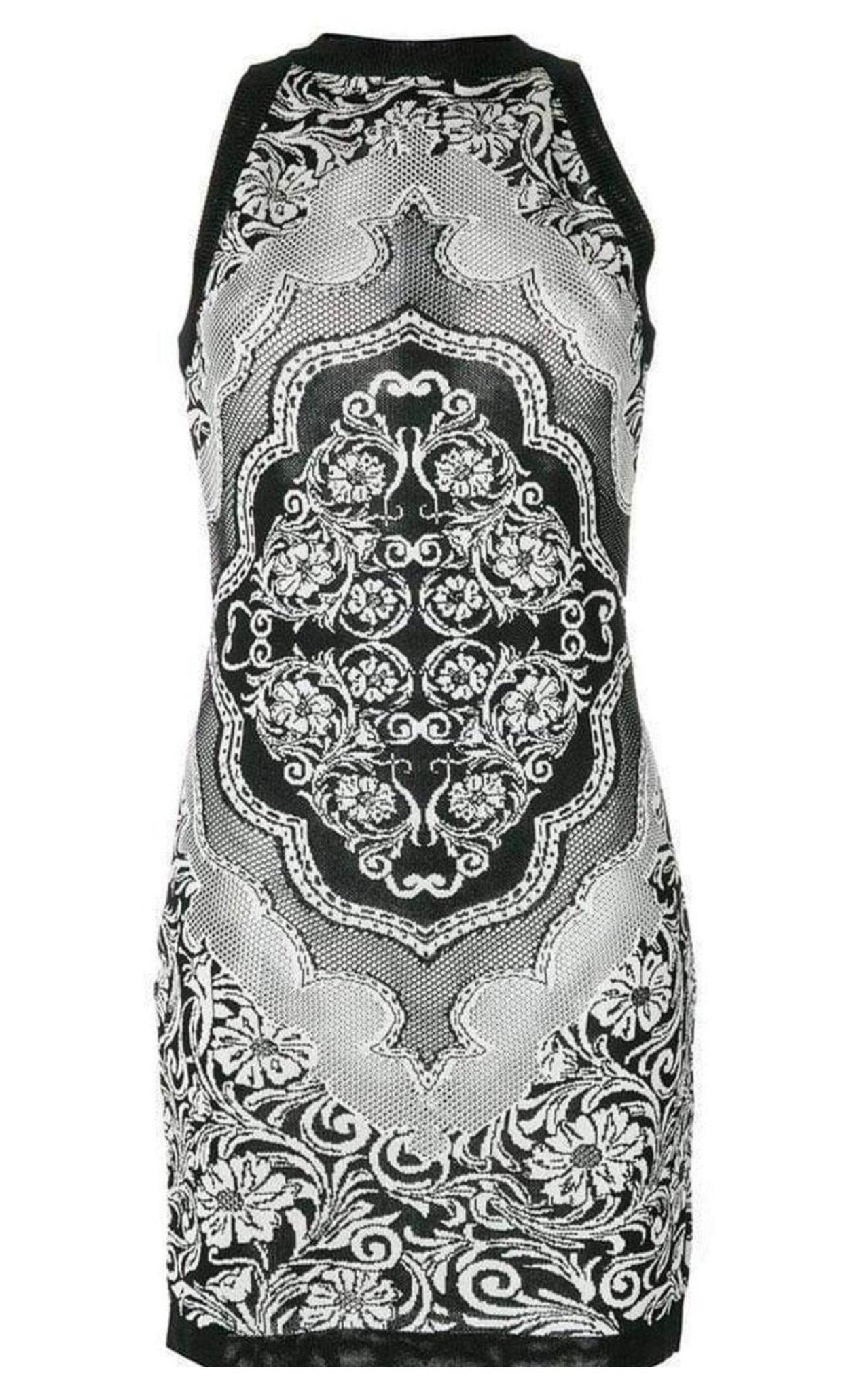 Balmain Jacquard Lace Print Mini Dress - Runway Catalog