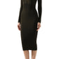 Lace-up Long Sleeve Midi Sweater Dress Balmain