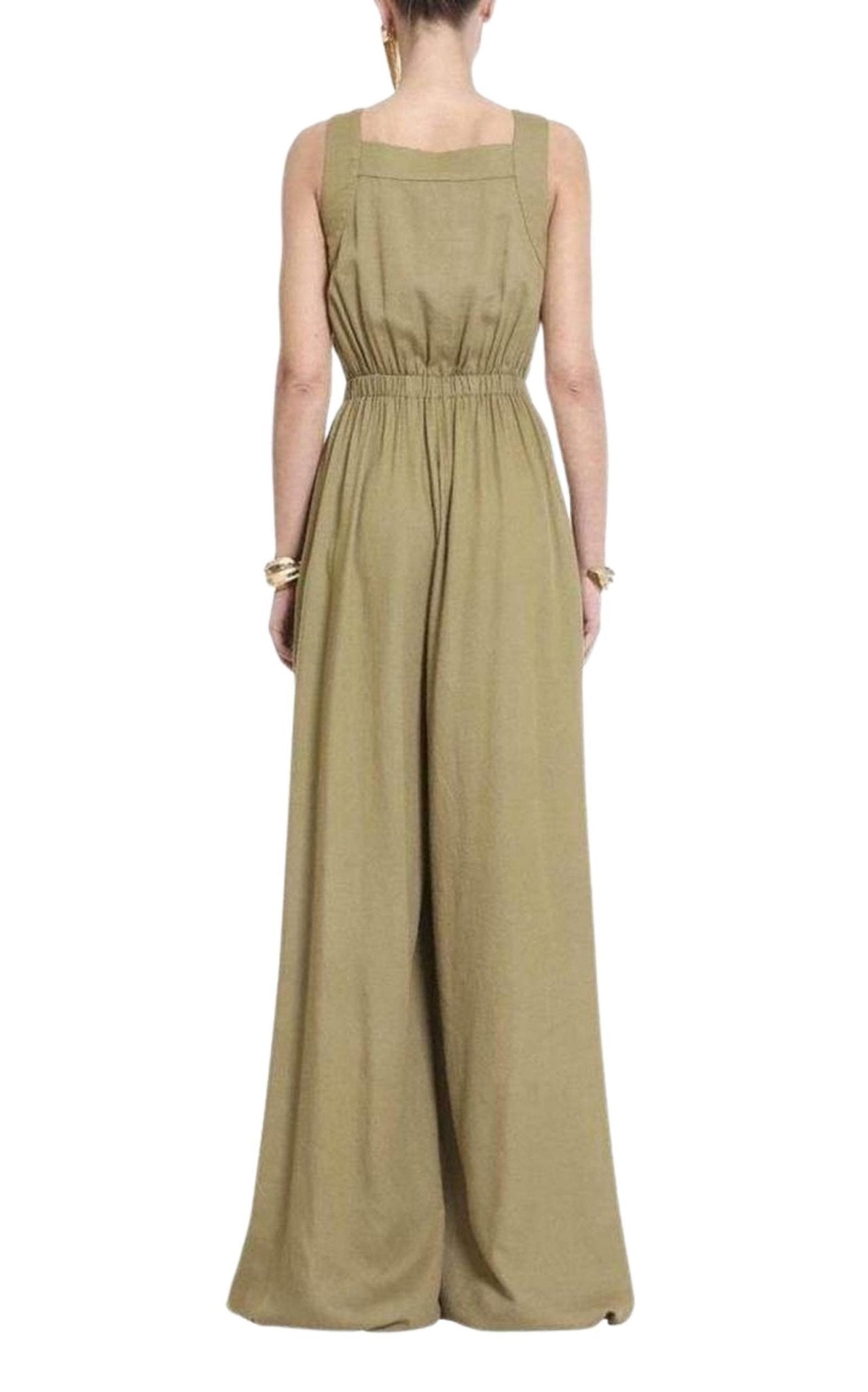 Balmain Light khaki Military Jumpsuit - Runway Catalog