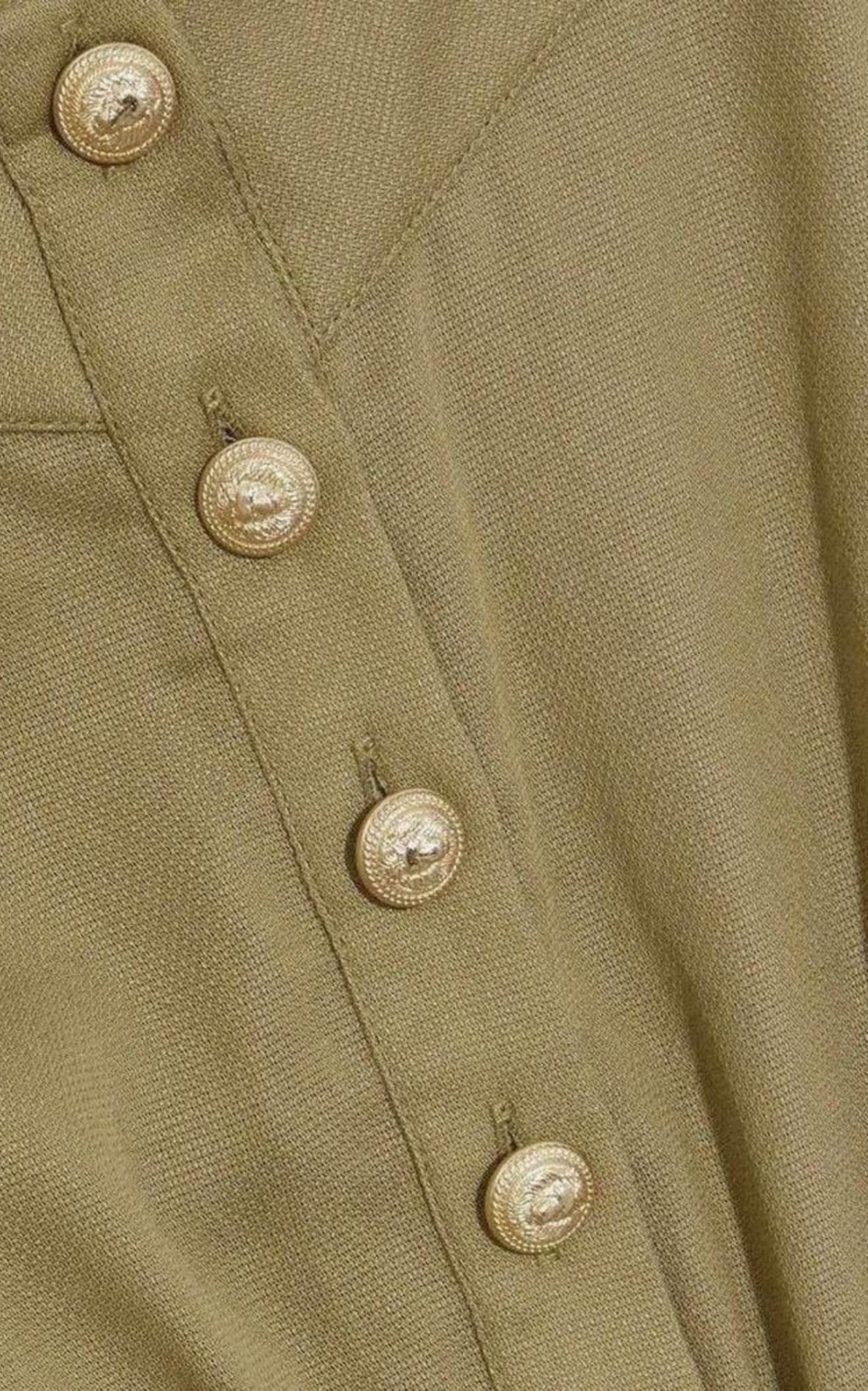 Balmain Light khaki Military Jumpsuit - Runway Catalog