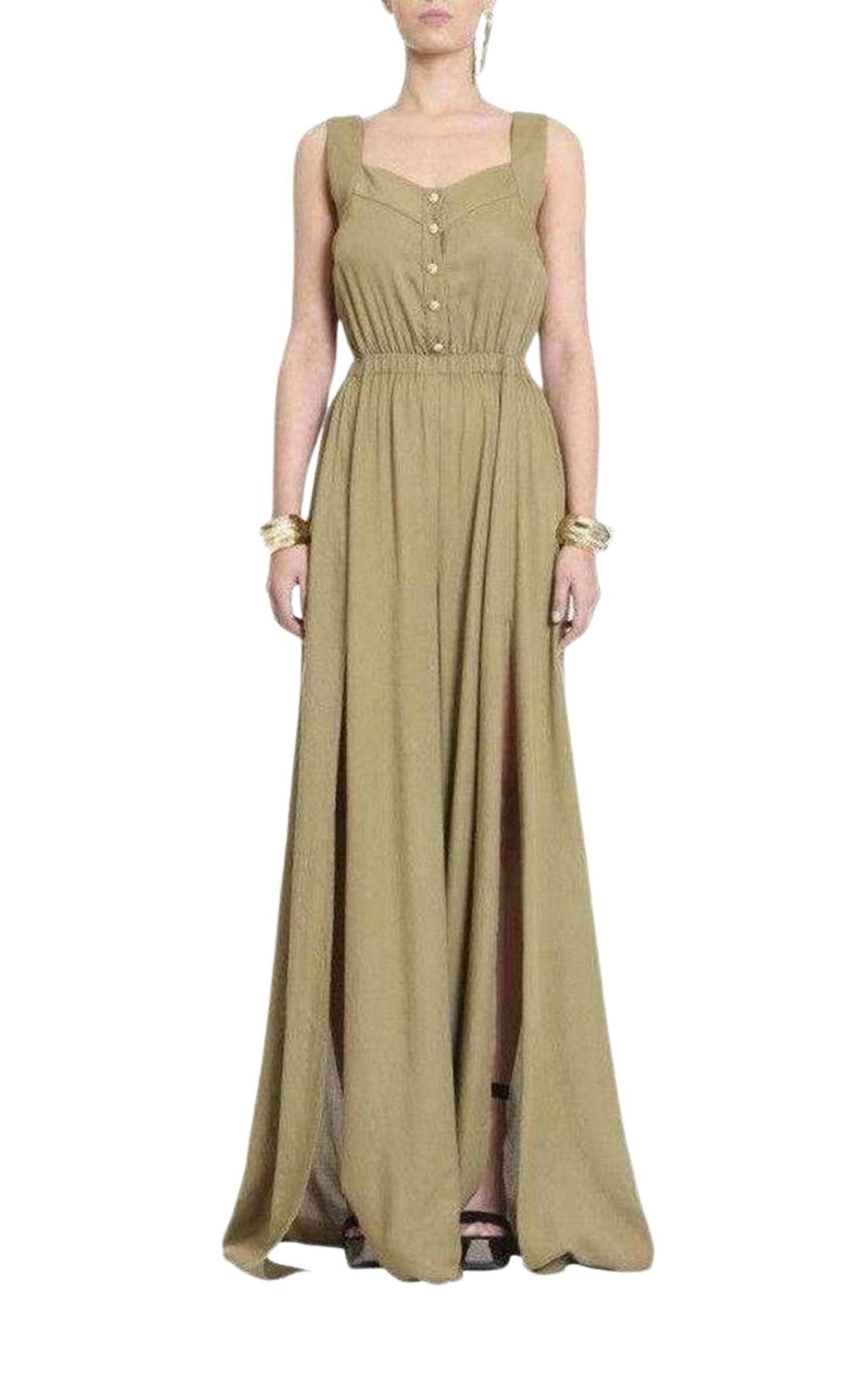 Balmain Light khaki Military Jumpsuit - Runway Catalog