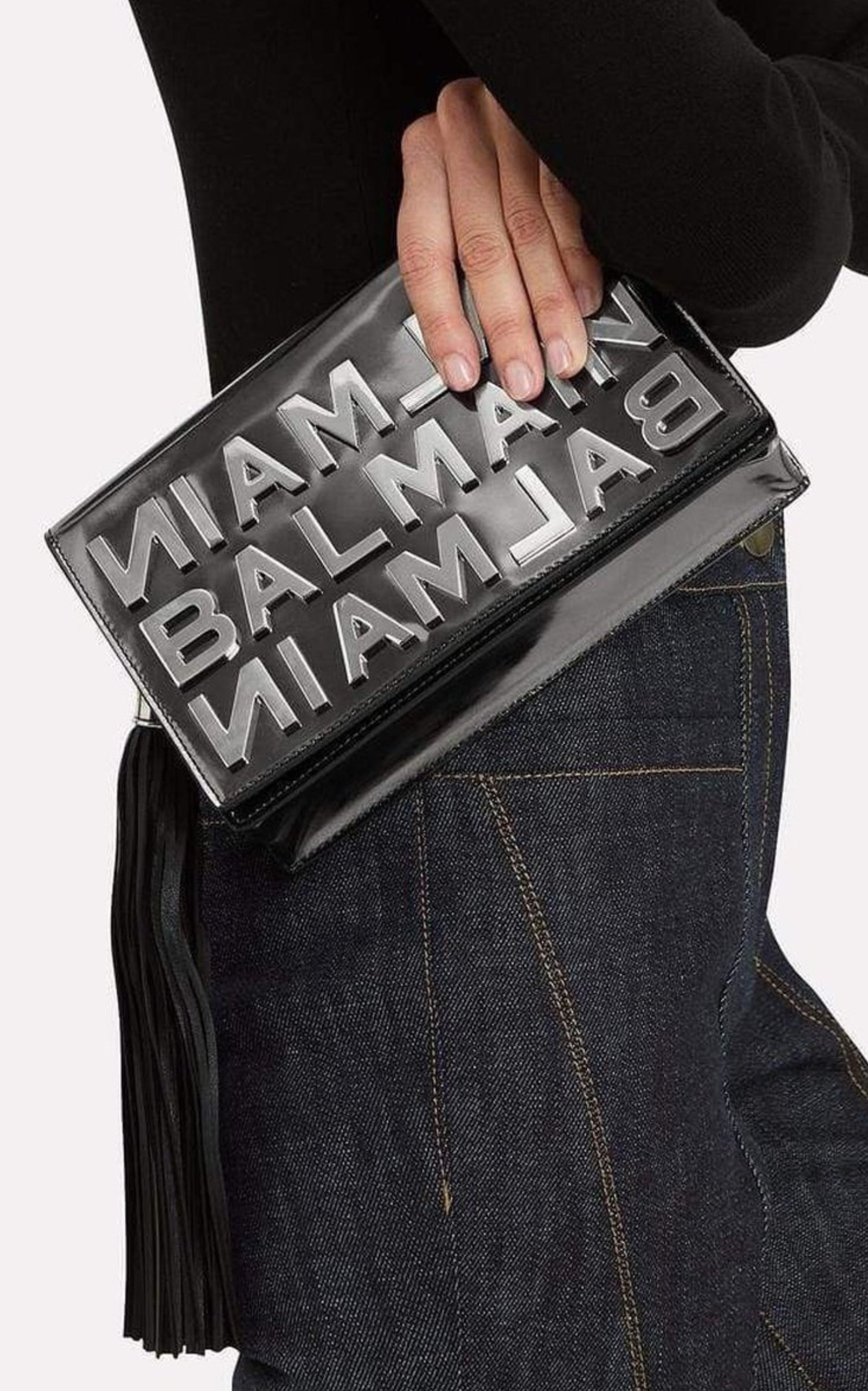 Balmain Logo Mirror Crossbody Bag - Runway Catalog