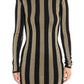 Lurex Gold Black Striped Pattern Mini Dress Balmain