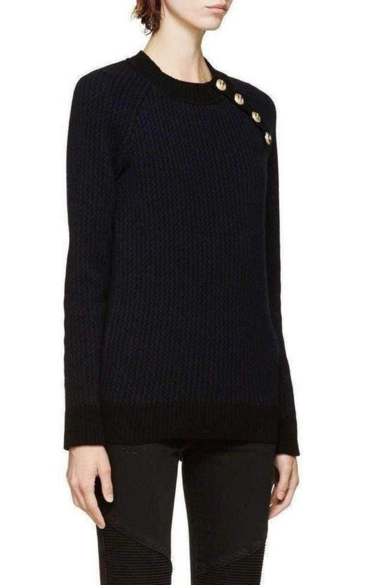 Balmain Merino Wool Crew Neck Pullover - Runway Catalog