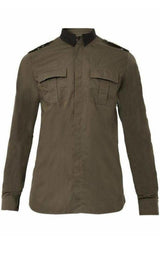 Military Khaki Shirt Style Balmain