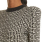 Monogram Jacquard Wool Blend Minidress Balmain