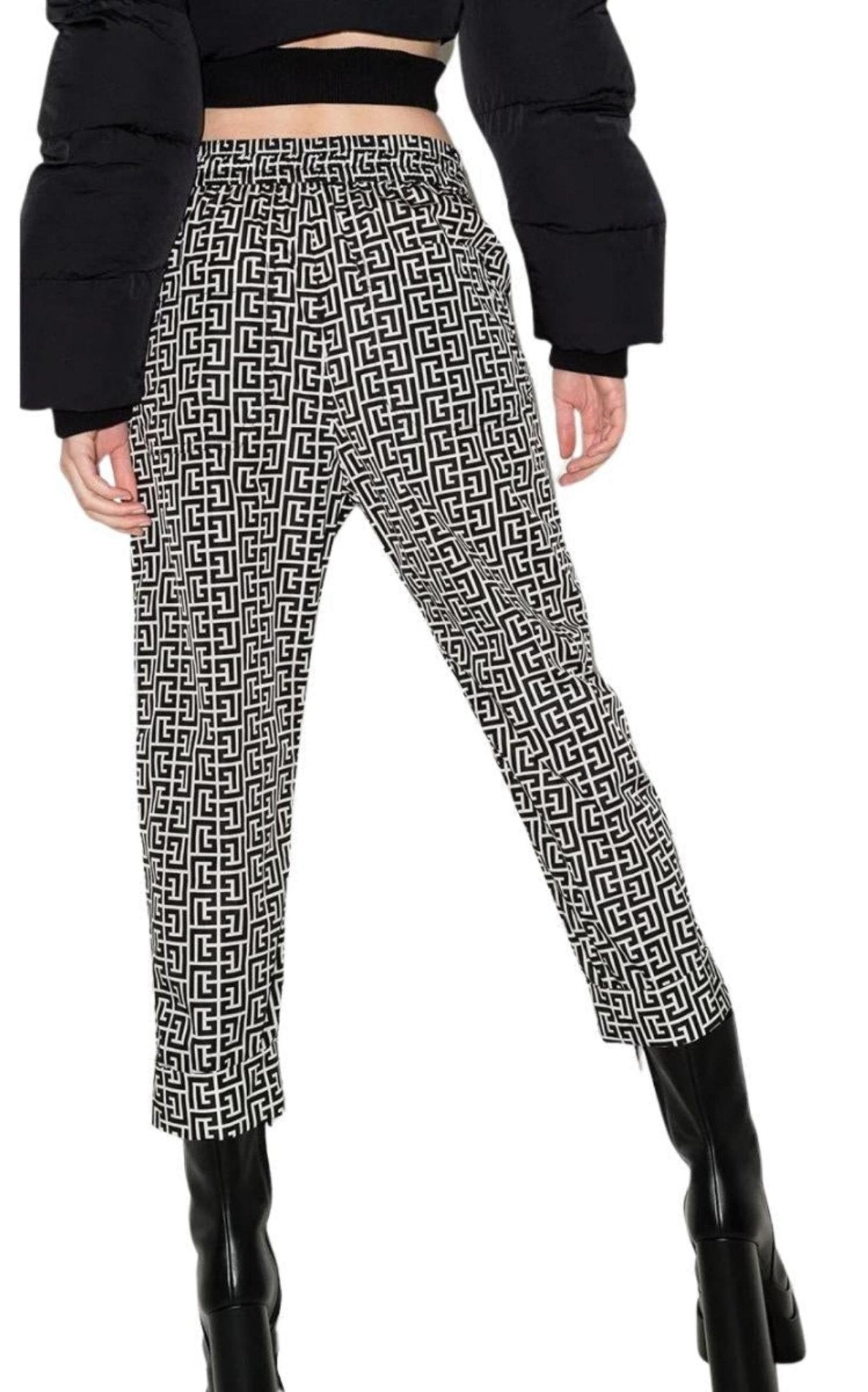 Balmain Monogram Print Cropped Track Pants - Runway Catalog