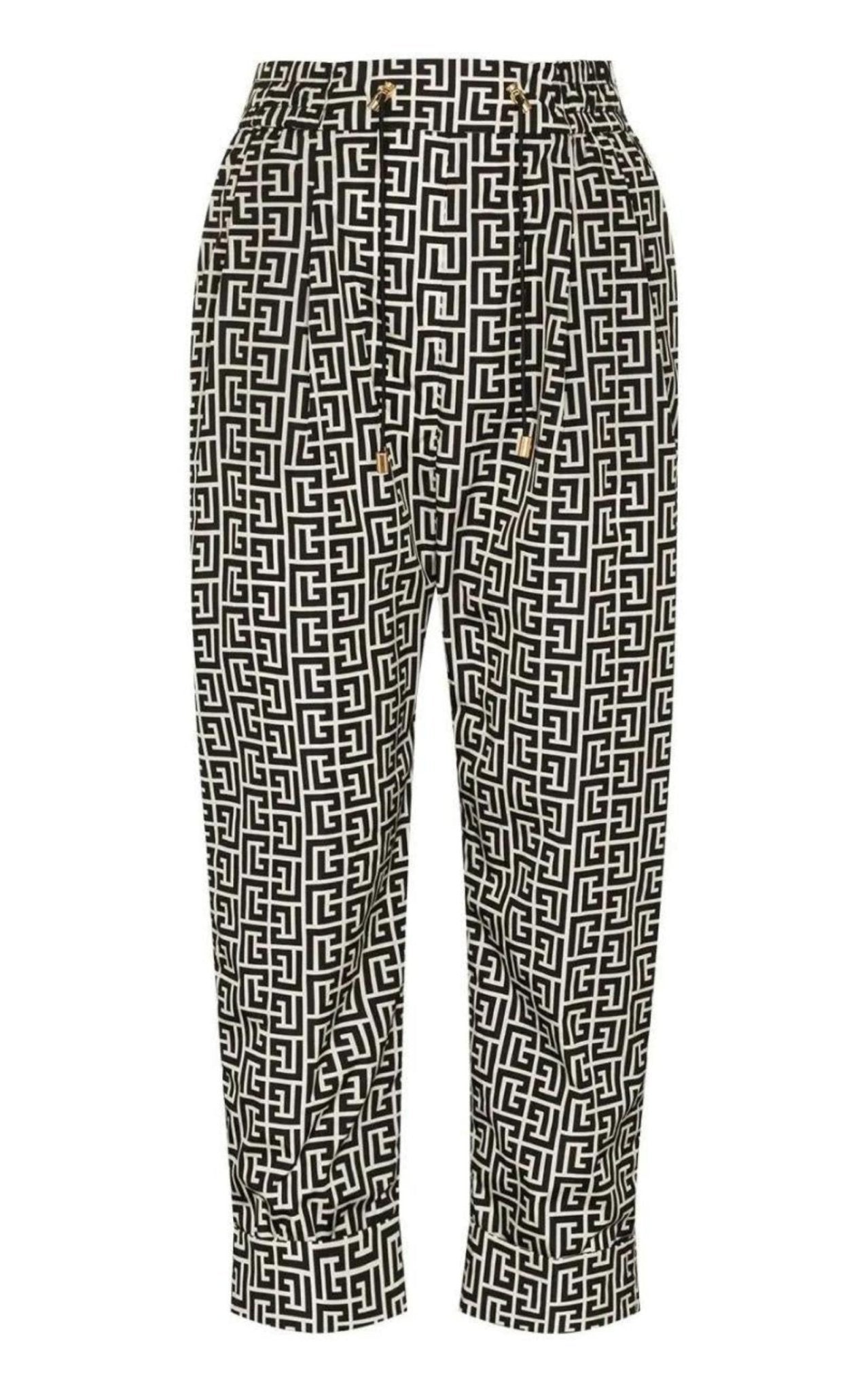 Balmain Monogram Print Cropped Track Pants - Runway Catalog