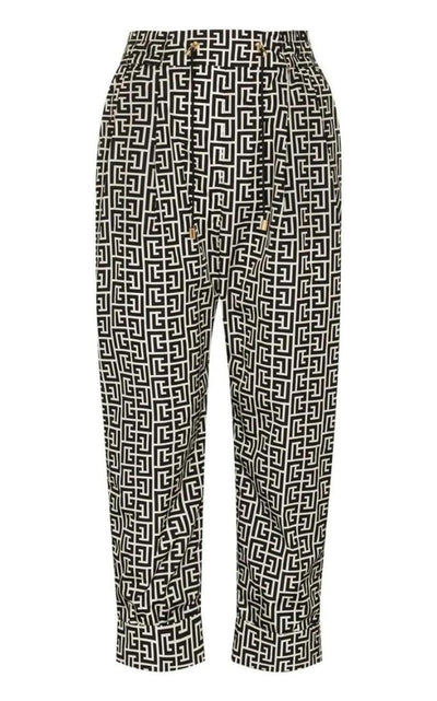 Balmain Monogram Print Cropped Track Pants - Runway Catalog