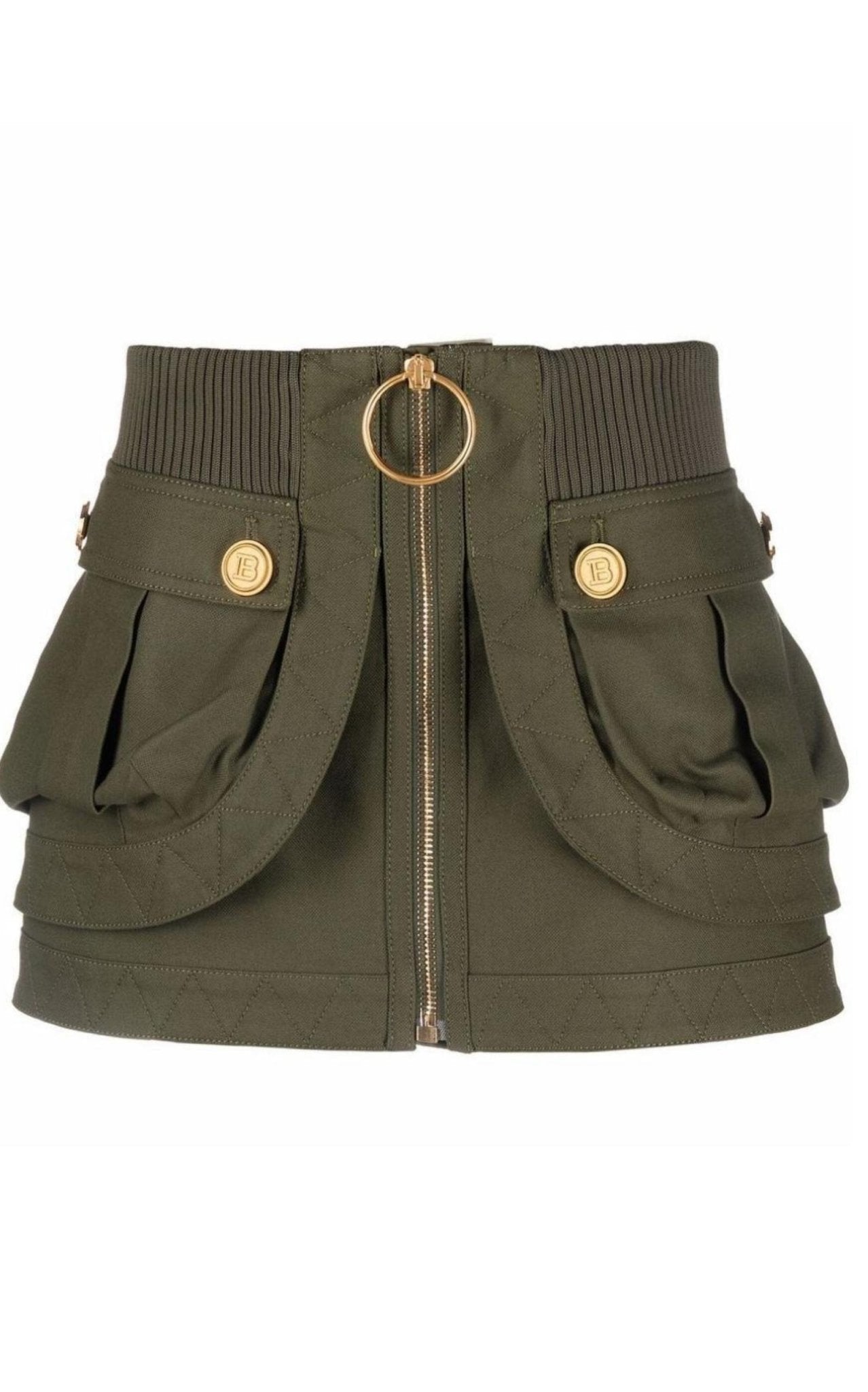 Balmain Patch - pockets Mini Denim Skirt - Runway Catalog