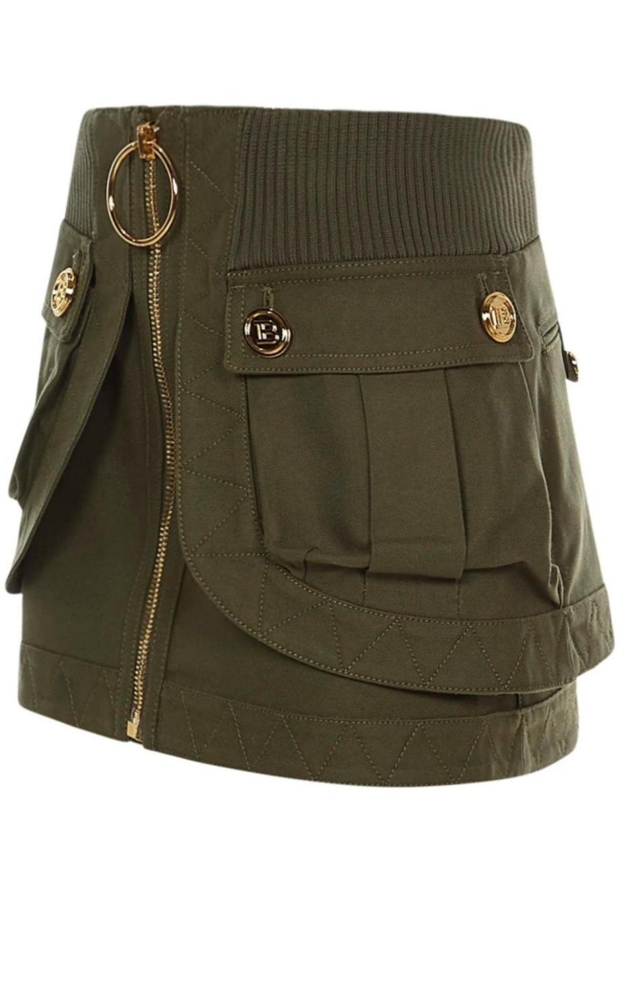 Balmain Patch - pockets Mini Denim Skirt - Runway Catalog