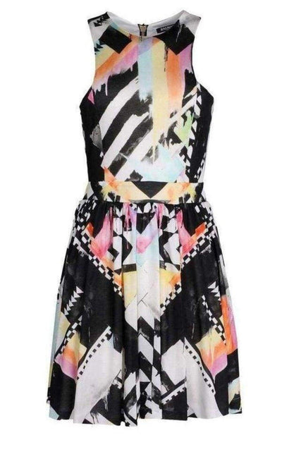 Printed Silk Jersey Mini Dress Balmain