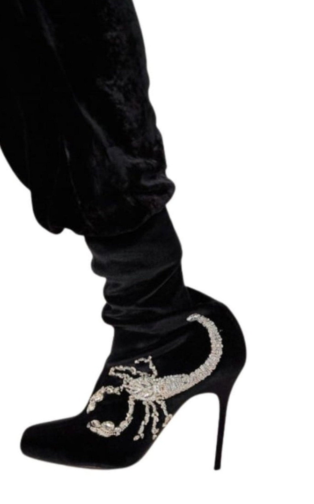 Balmain Scorpion Embellished Sock Boots - Runway Catalog