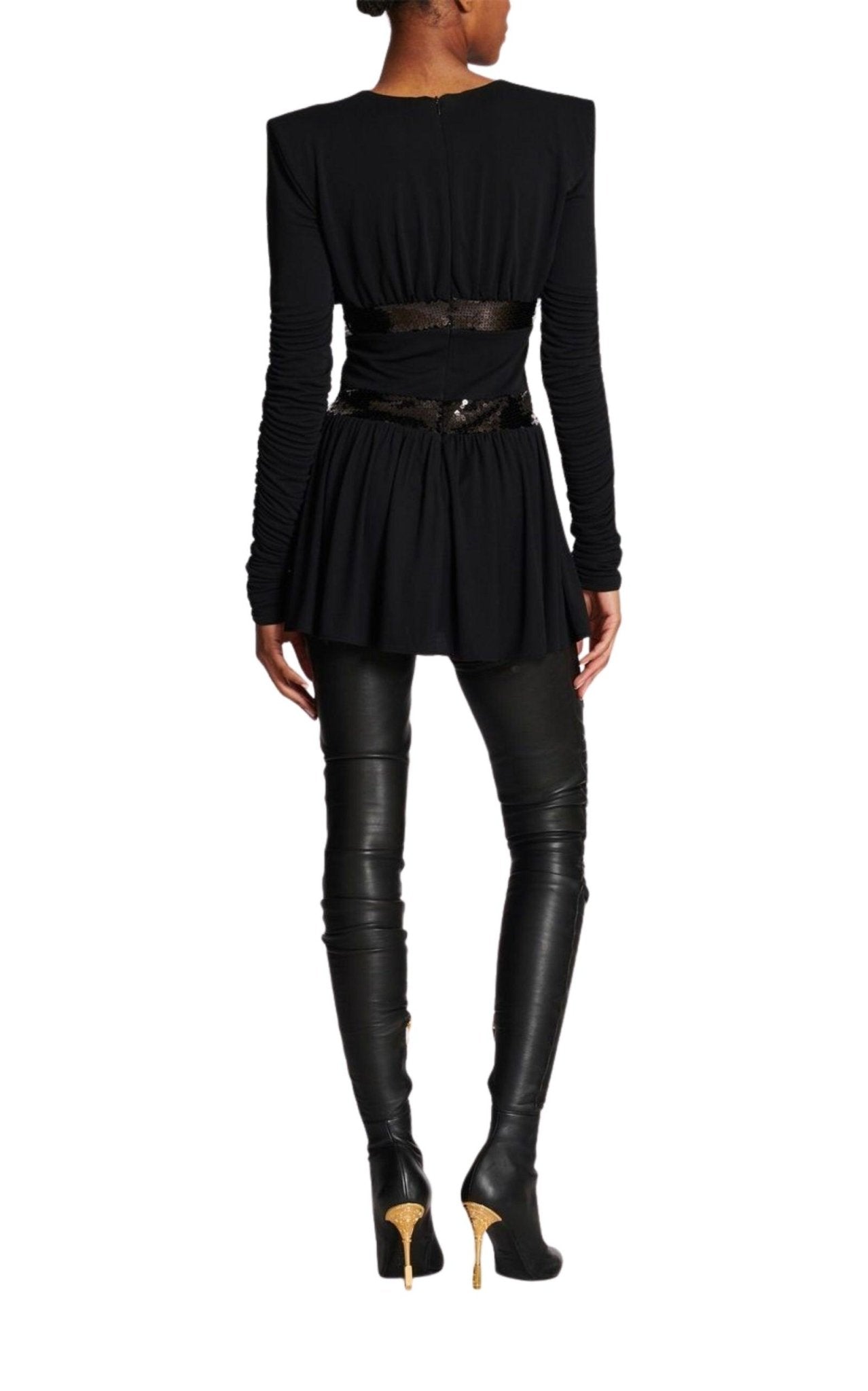 Balmain Sequin - embellished V - neck Mini Dress - Runway Catalog