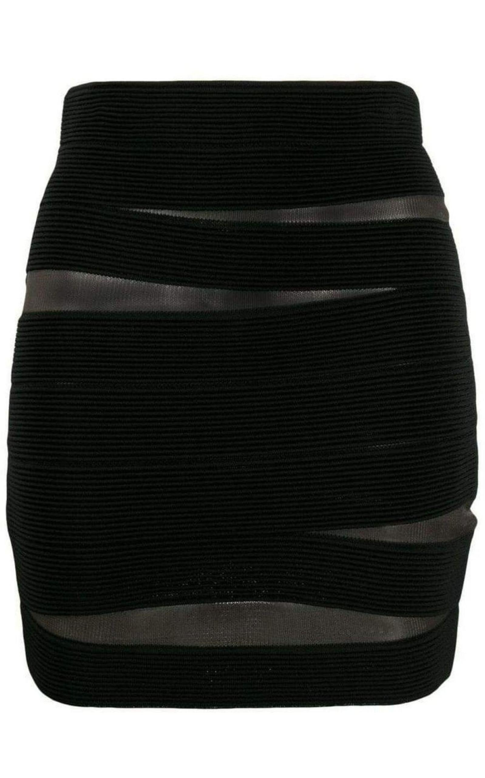 Sheer Fitted Mini Skirt Balmain