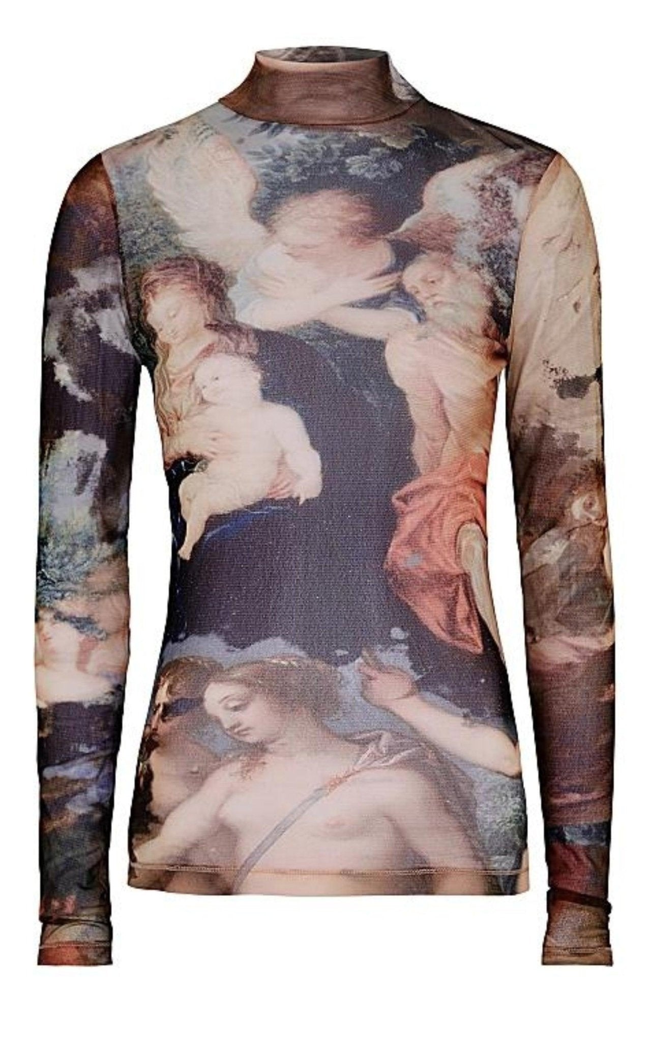 Balmain Sky - print Tulle Top - Runway Catalog