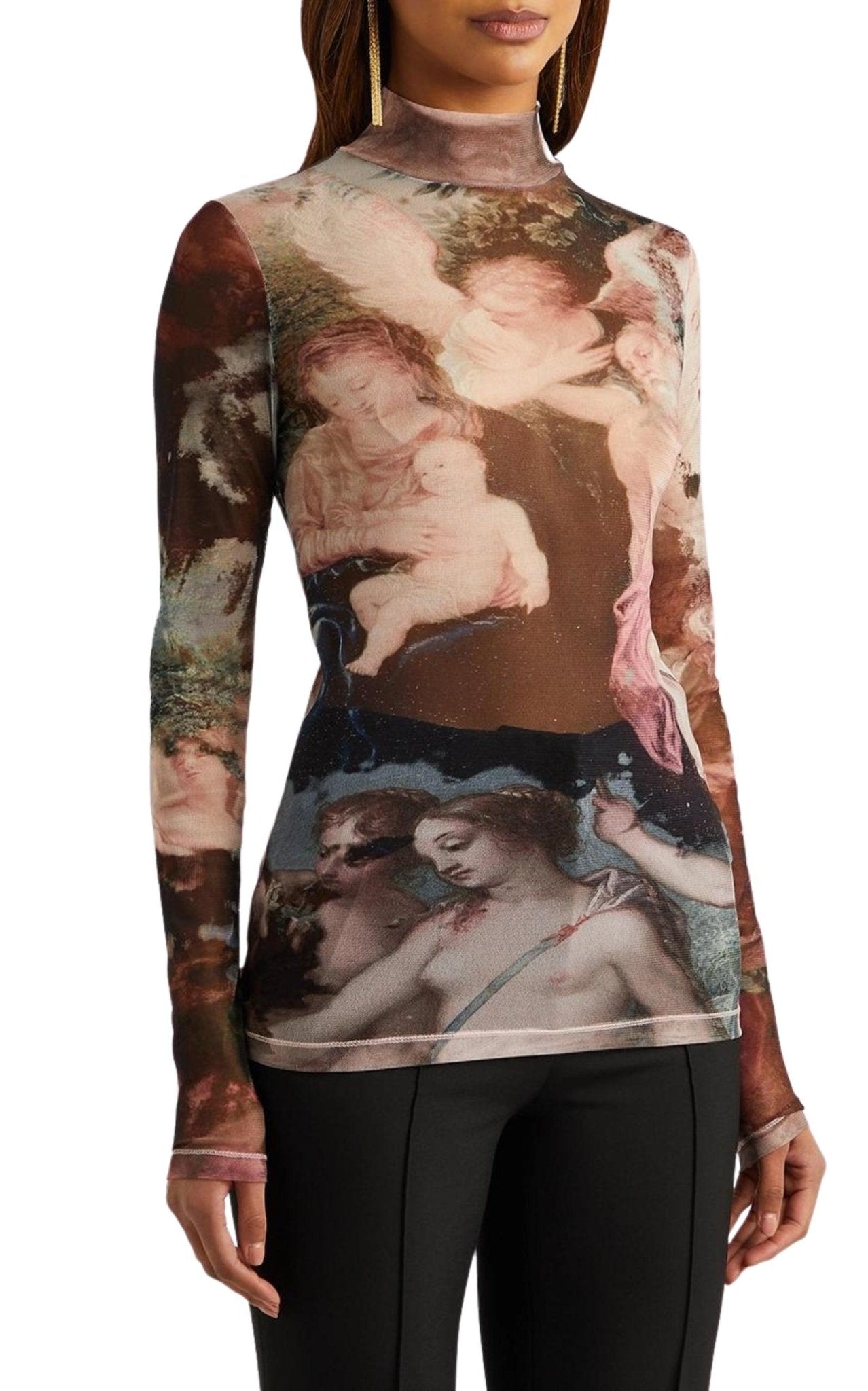 Balmain Sky - print Tulle Top - Runway Catalog