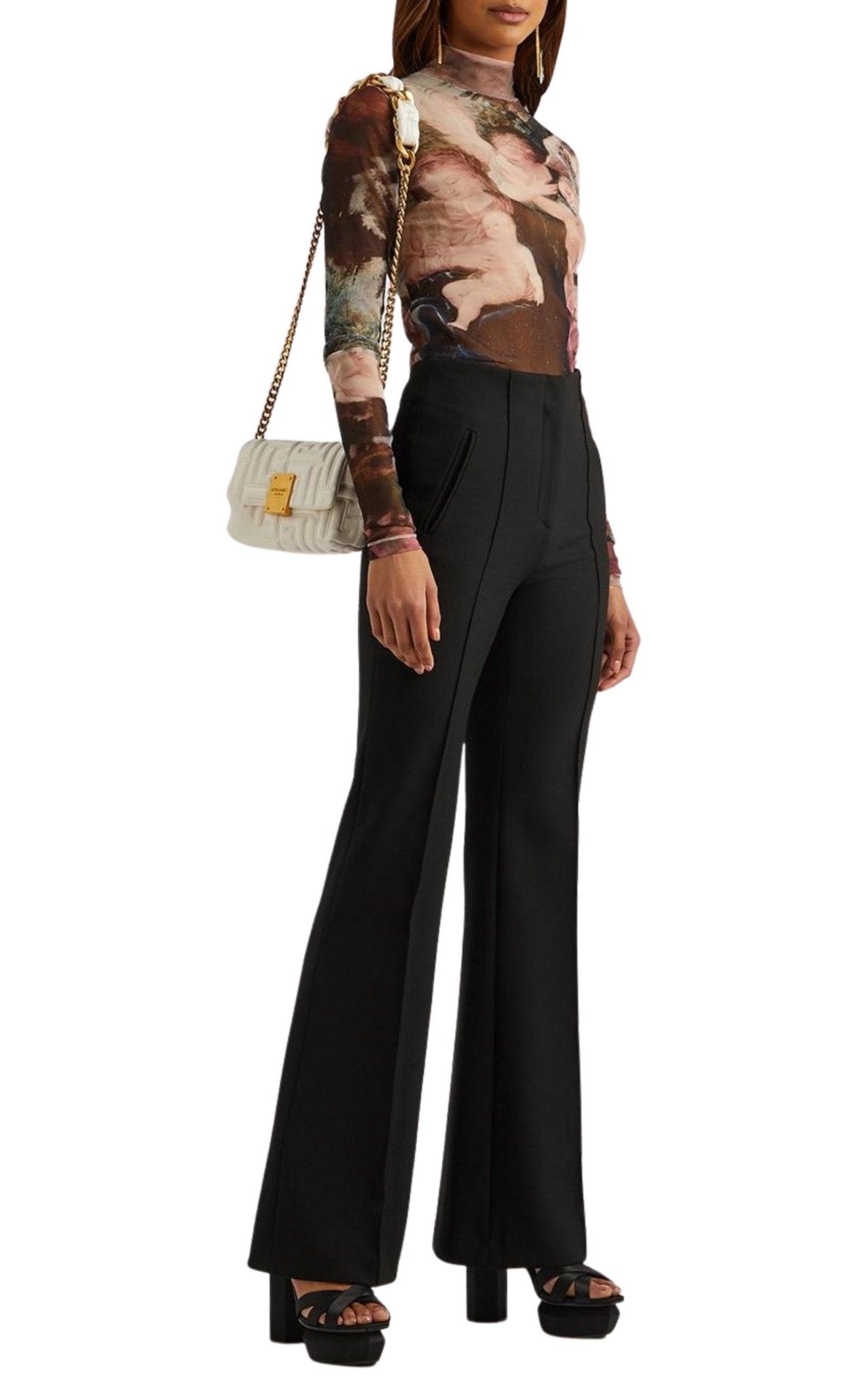 Balmain Sky - print Tulle Top - Runway Catalog